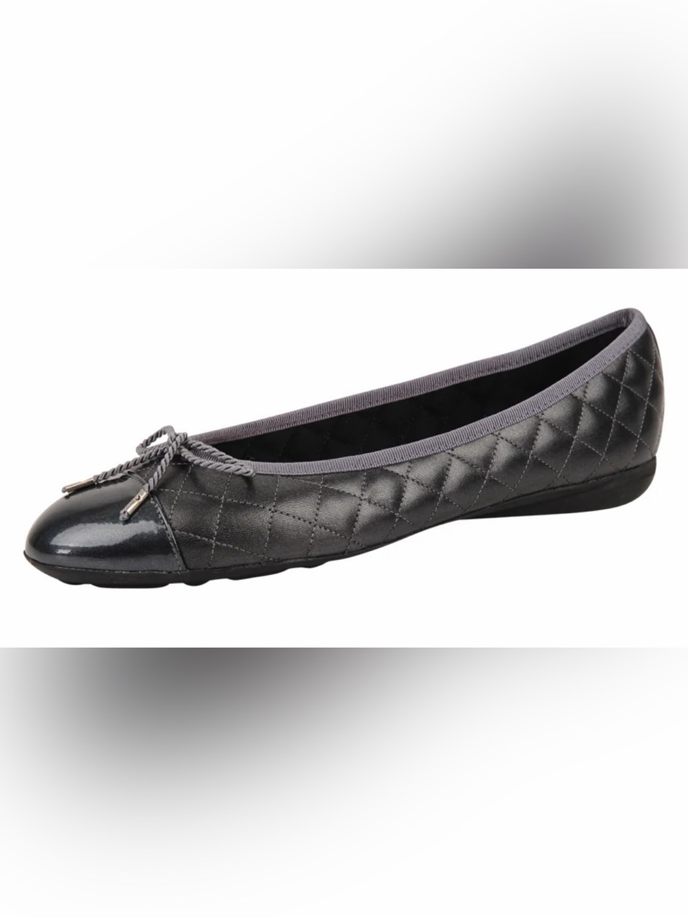 Paul Meyer Best Quilted Leather Flats in Pewter